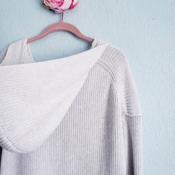 Rachel Zoe Light Gray Cotton Knit Hoodie - Picture 7 of 7